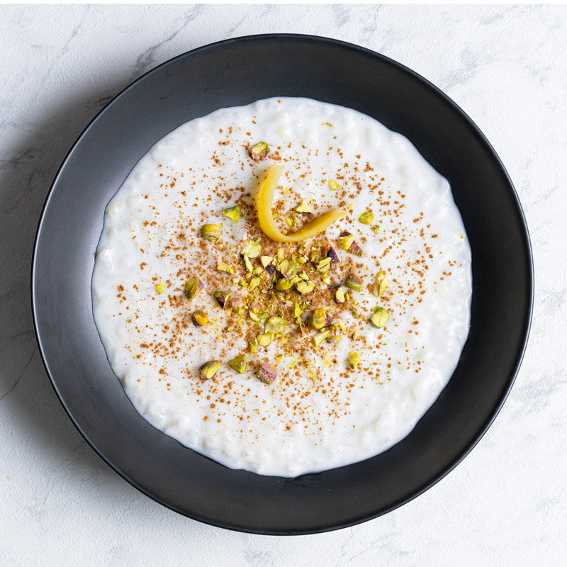 Arroz con leche de coco y pistacho