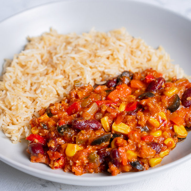 Chili hawaiano con arroz basmati