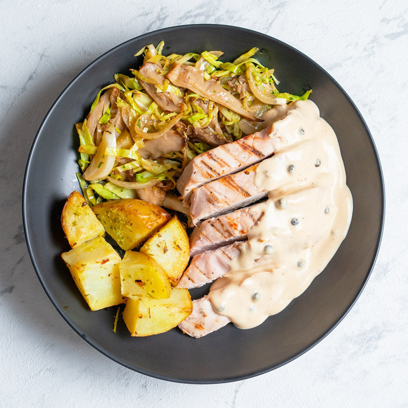 Pavo en salsa a la pimienta