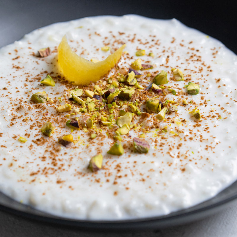 Arroz con leche de coco y pistacho