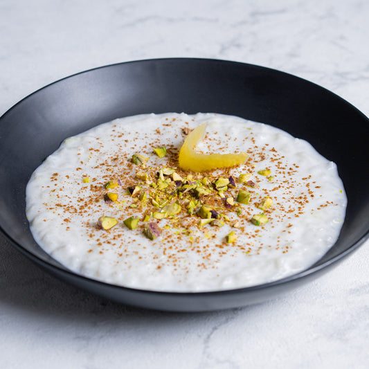 Arroz con leche de coco y pistacho