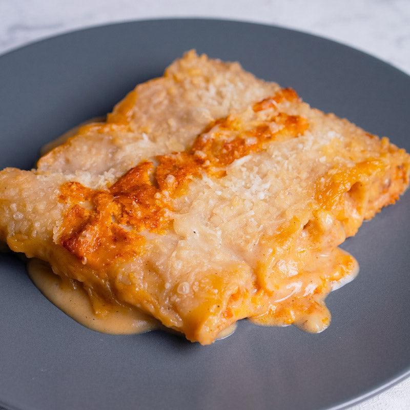 Canelones de verduras con romescu