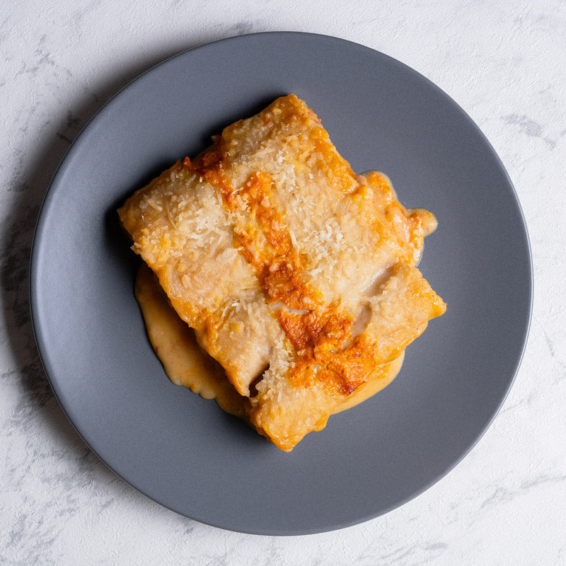 Canelones de verduras con romescu
