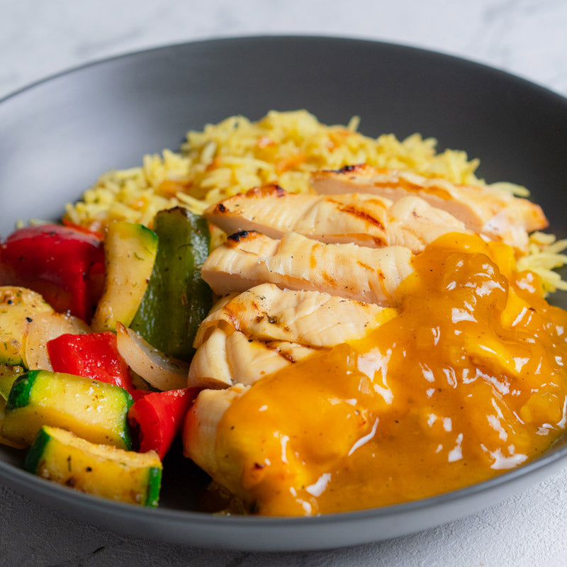 Pollo en salsa a la naranja