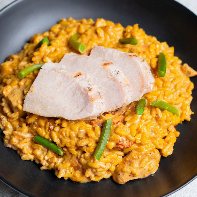 Risotto de gorgonzola y pollo