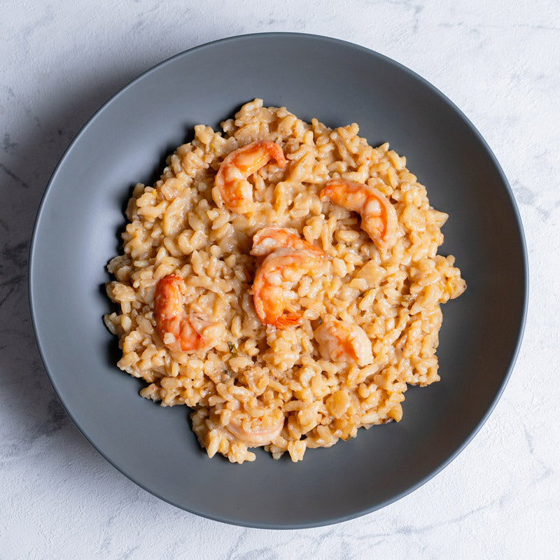 Risotto al limón con gambas