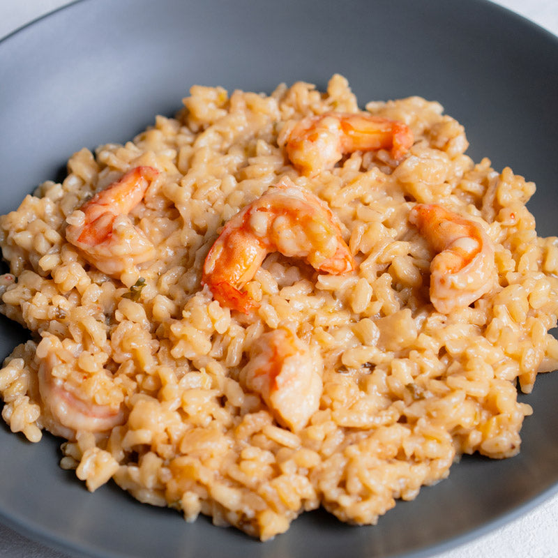 Risotto al limón con gambas