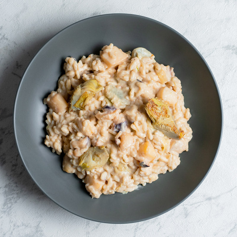 Risotto de sepia y alcachofa