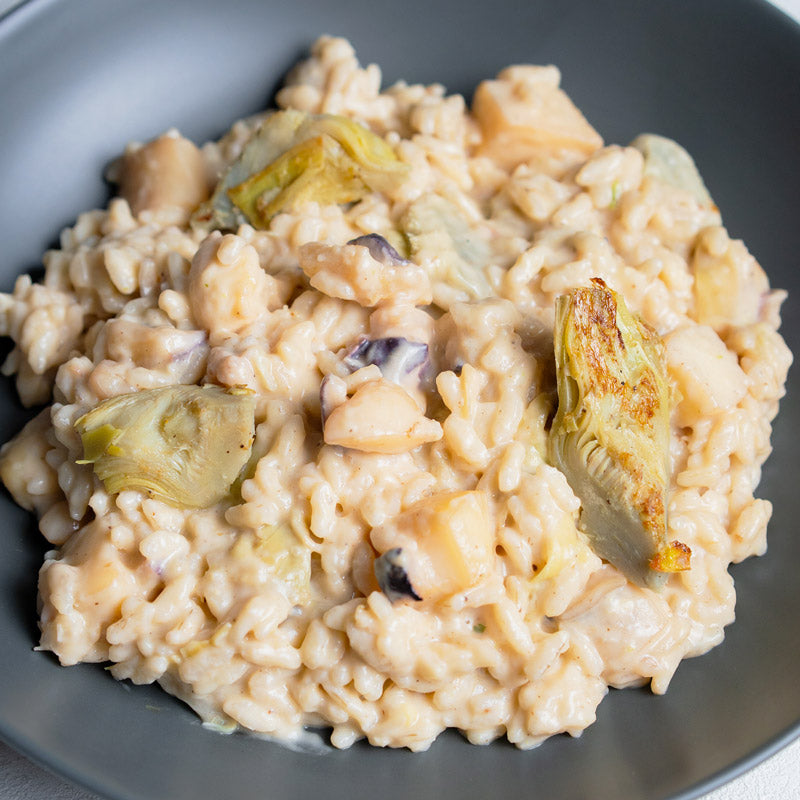 Risotto de sepia y alcachofa