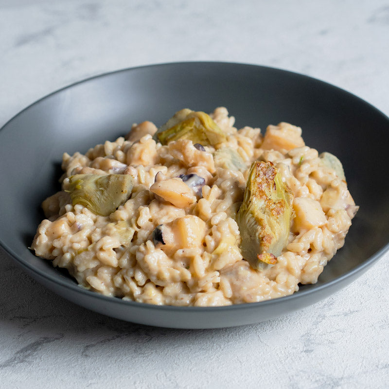 Risotto de sepia y alcachofa