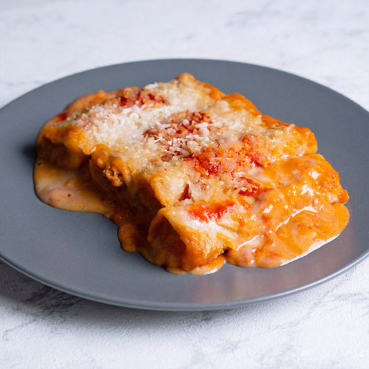 Canelones boloñesa de setas