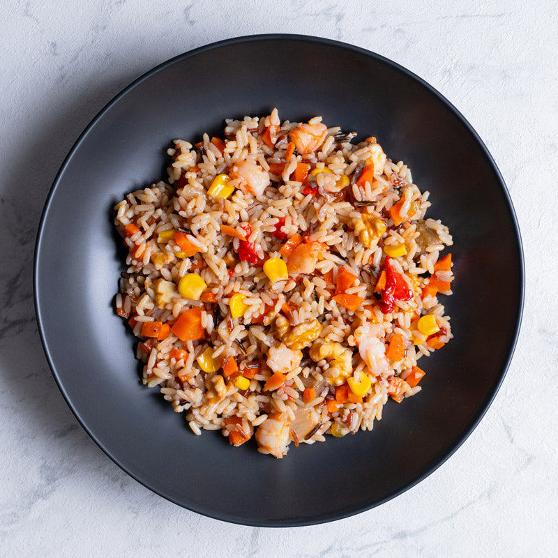 Ensalada de arroz con gambas