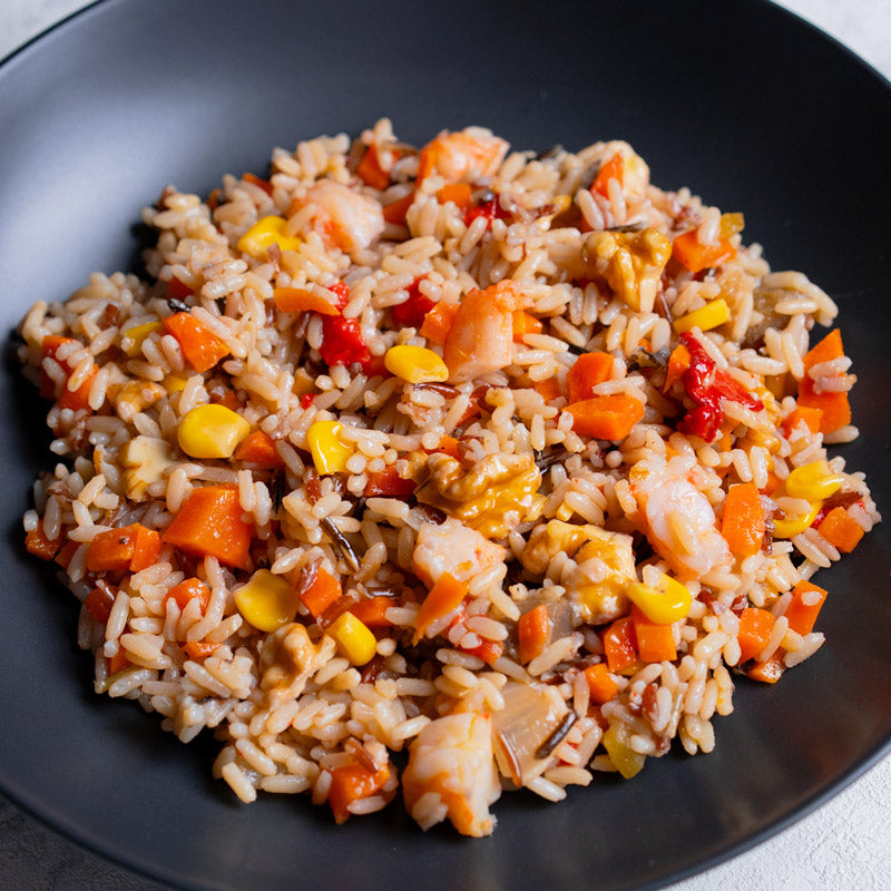Ensalada de arroz con gambas