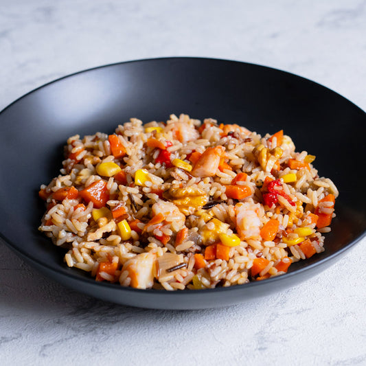 Ensalada de arroz con gambas