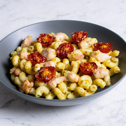 Ensalada de pollo con vinagreta de pesto