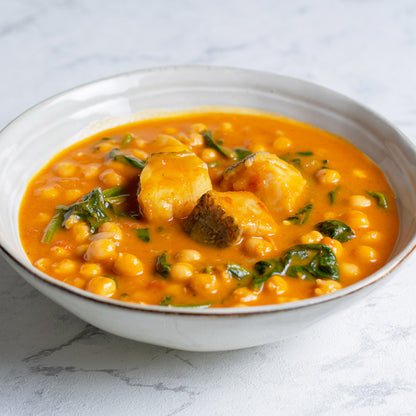 Garbanzos con bacalao y espinacas