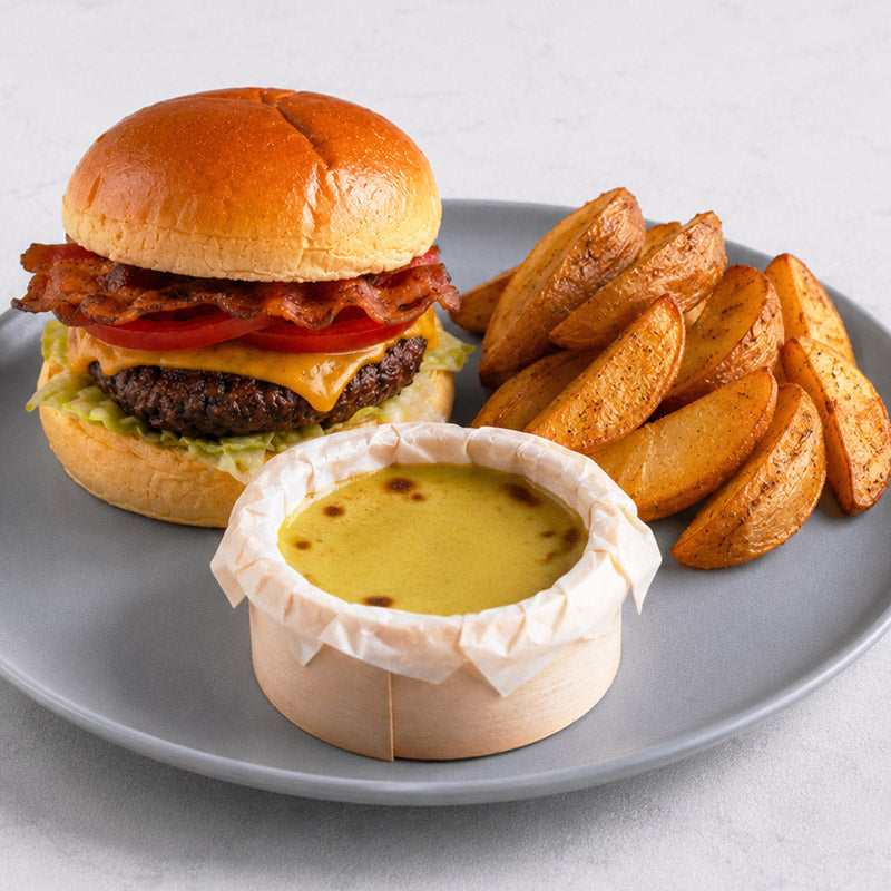 MENÚ LA NUESTRA - Burger, patatas y postre