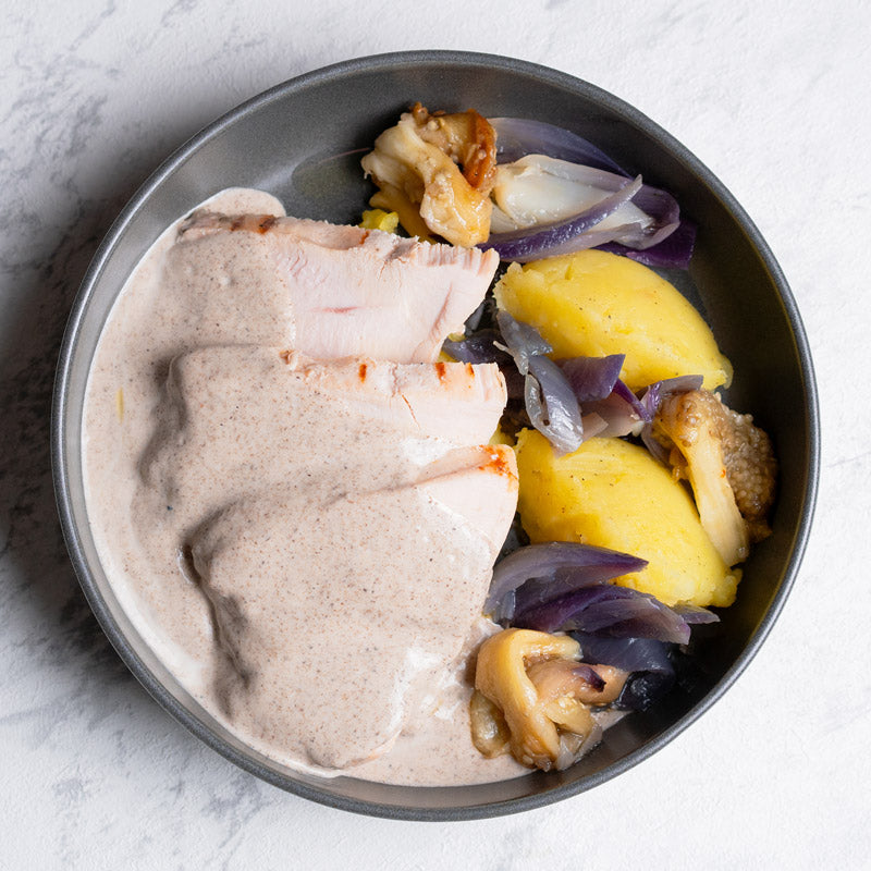Pechuga de pollo en salsa de trufa
