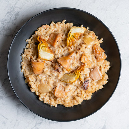 Risotto de calamar y alcachofa