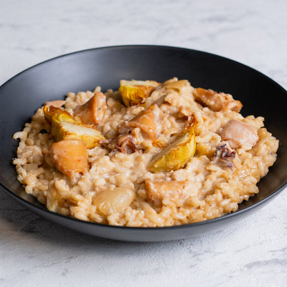 Risotto de calamar y alcachofa