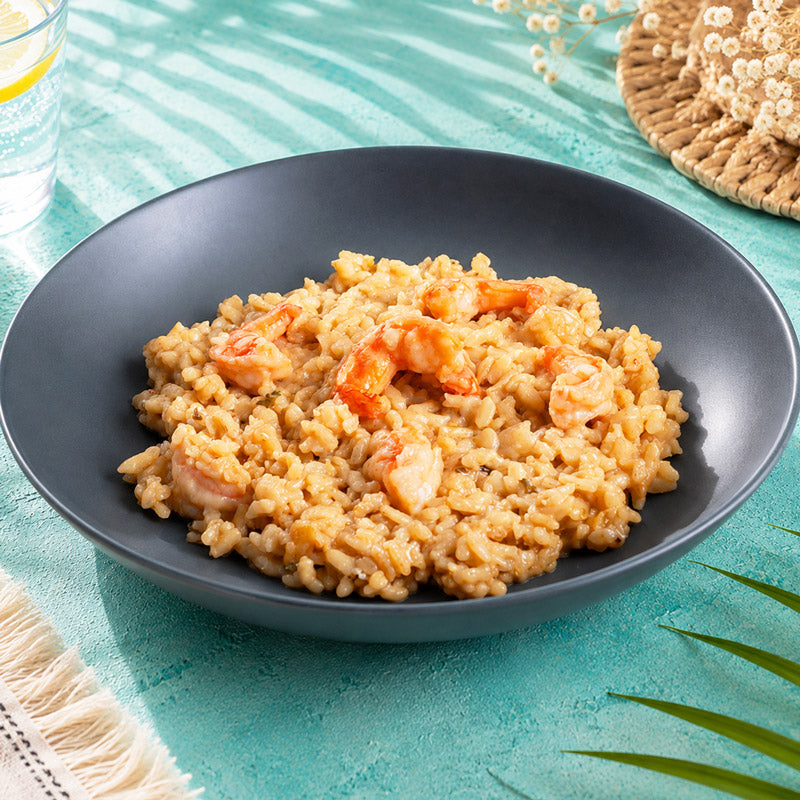 Risotto de limão com camarões