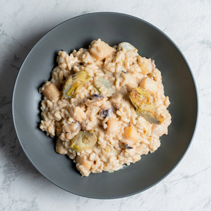Risotto de sepia y alcachofa