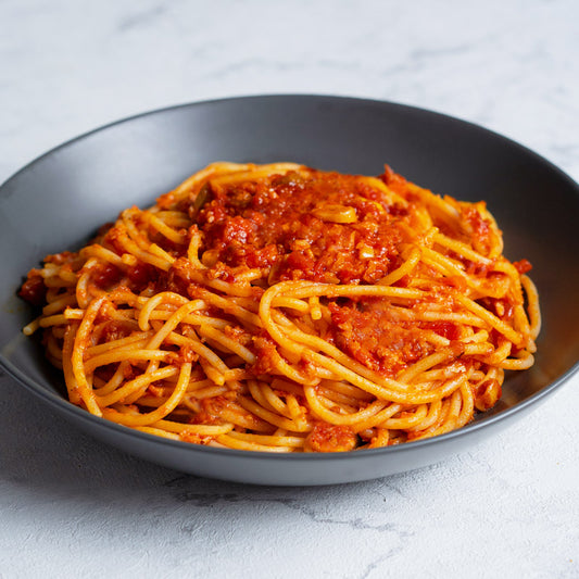 Spaghetti salsa boloñesa vegetal