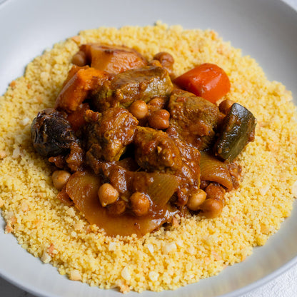 Tajín de cordero y verduras
