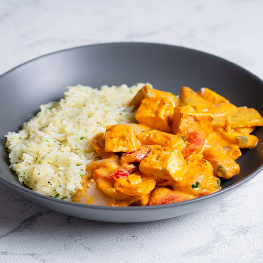 Tofu al curry rojo con verduras